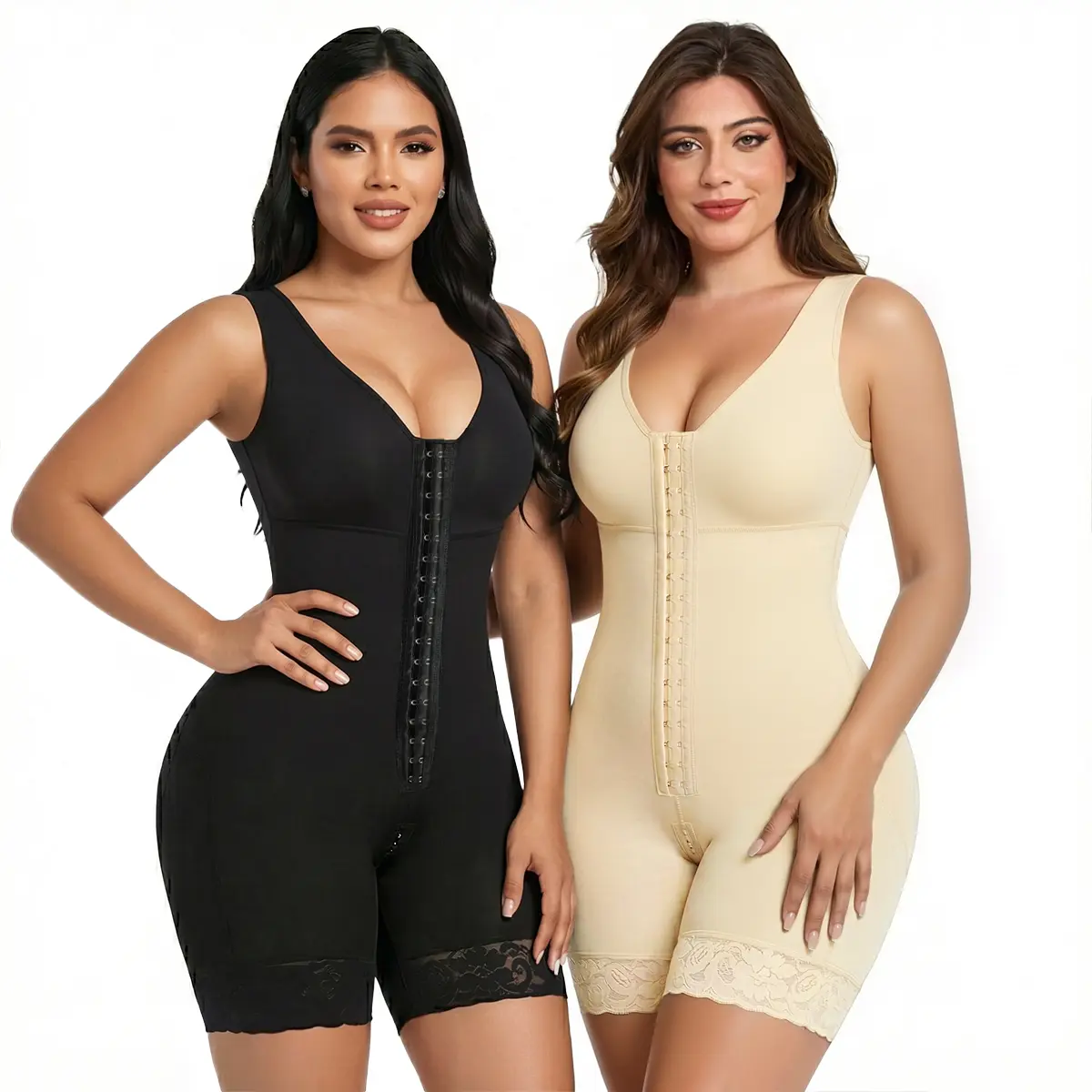 YIANNA #Livestream 2 Piece Fajas Colombianas Shapewear for Women Tummy Control Full Shapewear Butt Lifter with Zipper Crotch