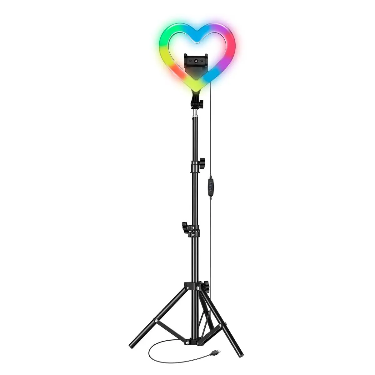 Supersonic SC-2330RGB PRO Live Stream 10 Heart Ring Light with RGB & Phone Holder (SC-2330RGB)