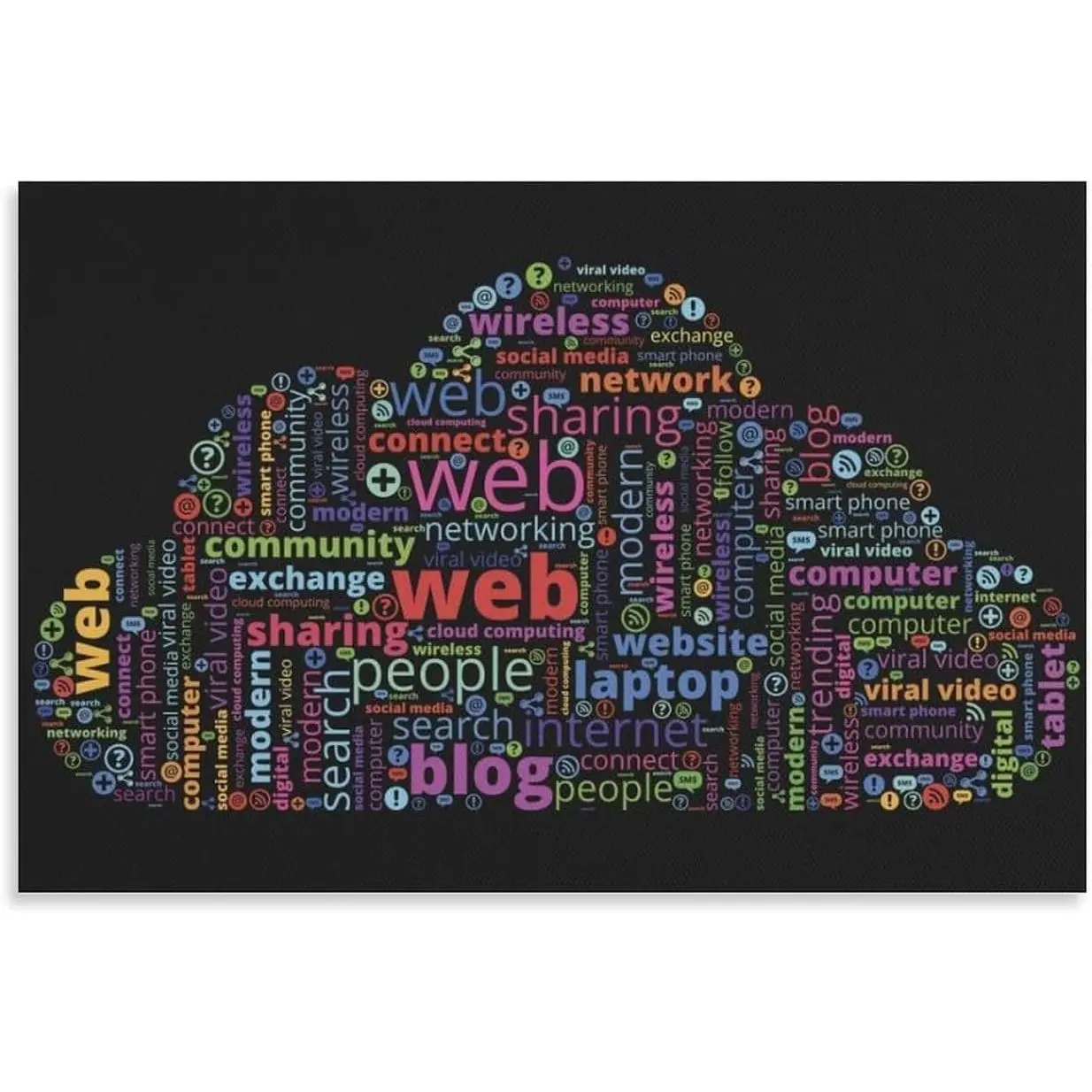 Technology Classroom Decor Computer Science Poster - Home Wall Canvas Artwork, Framed/Unframed Decoration for Living Room, Bedroom Home Decor Supplies