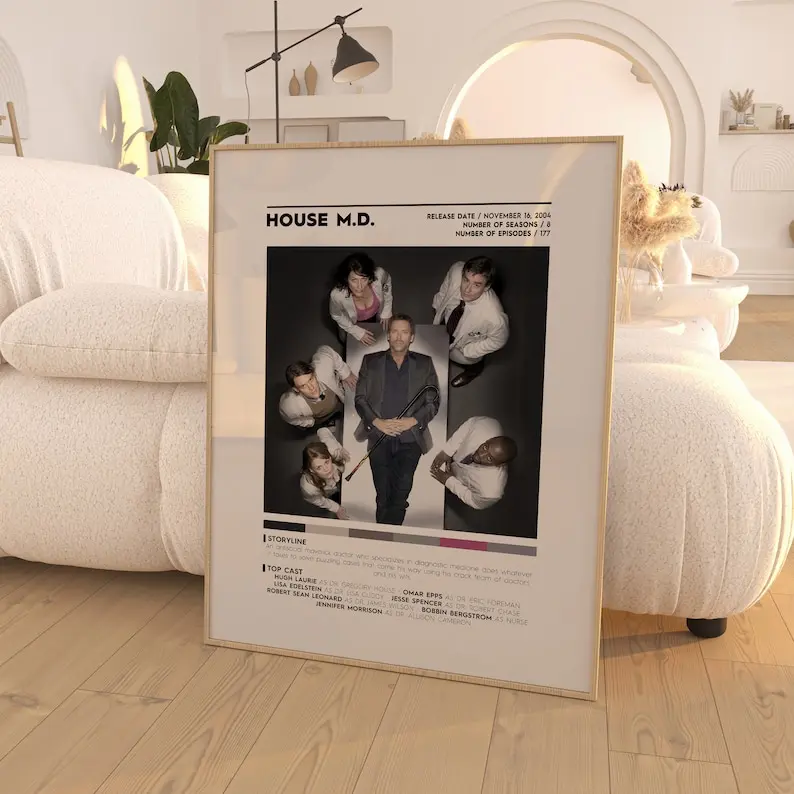 House M.D. TV Show Poster / TV Show Poster / Poster Print / Wall Art / Custom Poster / Home Decor / TV Poster Gifts Glossy Photo