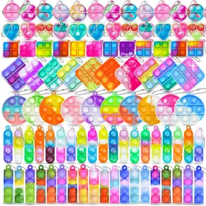 Mini Pop It Keychain Fidget Toy Stress Relief Bag Pendant