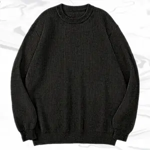 A round neck knit sweater, featuring a casual warm style, the round neck design provides a cozy wrap, with delicate knitted texture that feels soft and warm against the skin. The fabric has a comforting feel, making it suitable for everyday wear during au