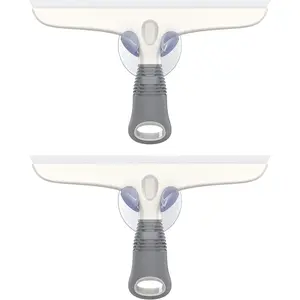 Multi-Purpose Silicon  for Window, Glass, Shower Door,  Windshield, Heavy Duty Window , Includes Suction Hook, 10 inch, White & Gray, 2 Pack