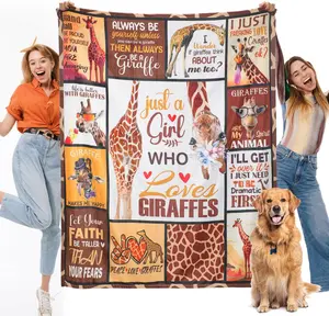 Giraffe Blanket Gifts for Women - Giraffe Gift Throw Blanket for Adults Baby Kids Girls Boys, Gifts for Giraffe Lovers, Soft Cozy Lightweight Warm Flannel Blankets for Sofa Living Room Decor 50"x60"