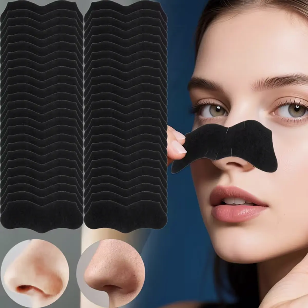 50pcs Pore-Cleansing Nose Patch for All Skin Types, Unisex Adult Blackhead Remover, Aloe Vera Scented, Alcohol-Free, Gentle Cleansing Strip, Nose Strips For Pores, Nose Pore Strips, Nose Pore Patches