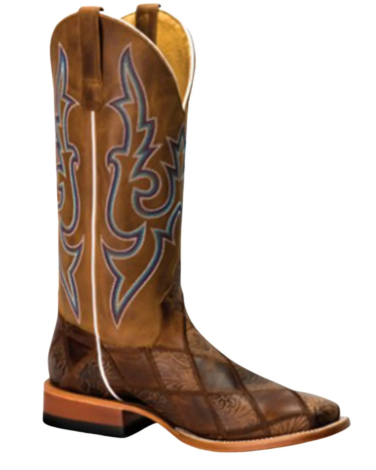 Horse Power Men's Men'S Patchwork Western Boot Broad Square Toe - Hp1860