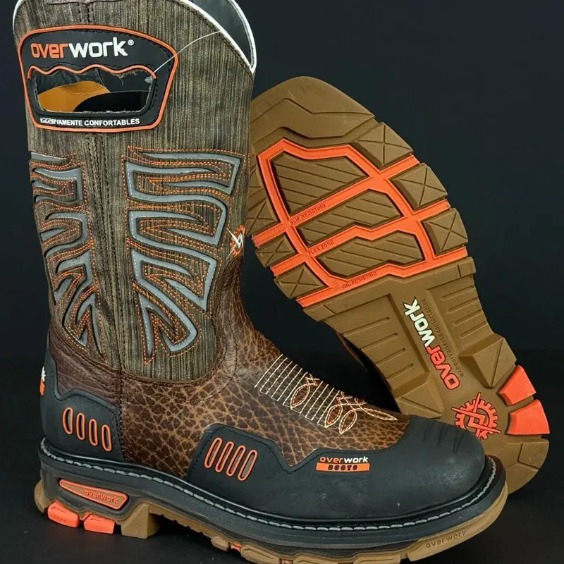 Mens Model 2023 Cafe Shoulder Soft square Toe Work Boots Made To Last Botas De Trabajo Comfort Western