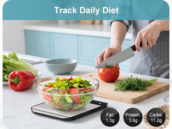 Ultrean Smart Digital Kitchen Scale, with High Precision 0.1g/0.001oz & App for Tracking Food, Calories, Macros, Dieting, Cooking, and Baby Food