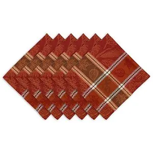 Design Imports Harvest Botanical Jacquard Napkins Set of 6