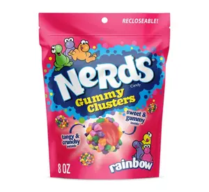 NERDS Gummy Clusters, Candy, Rainbow, Crunchy and Gummy, 8 oz