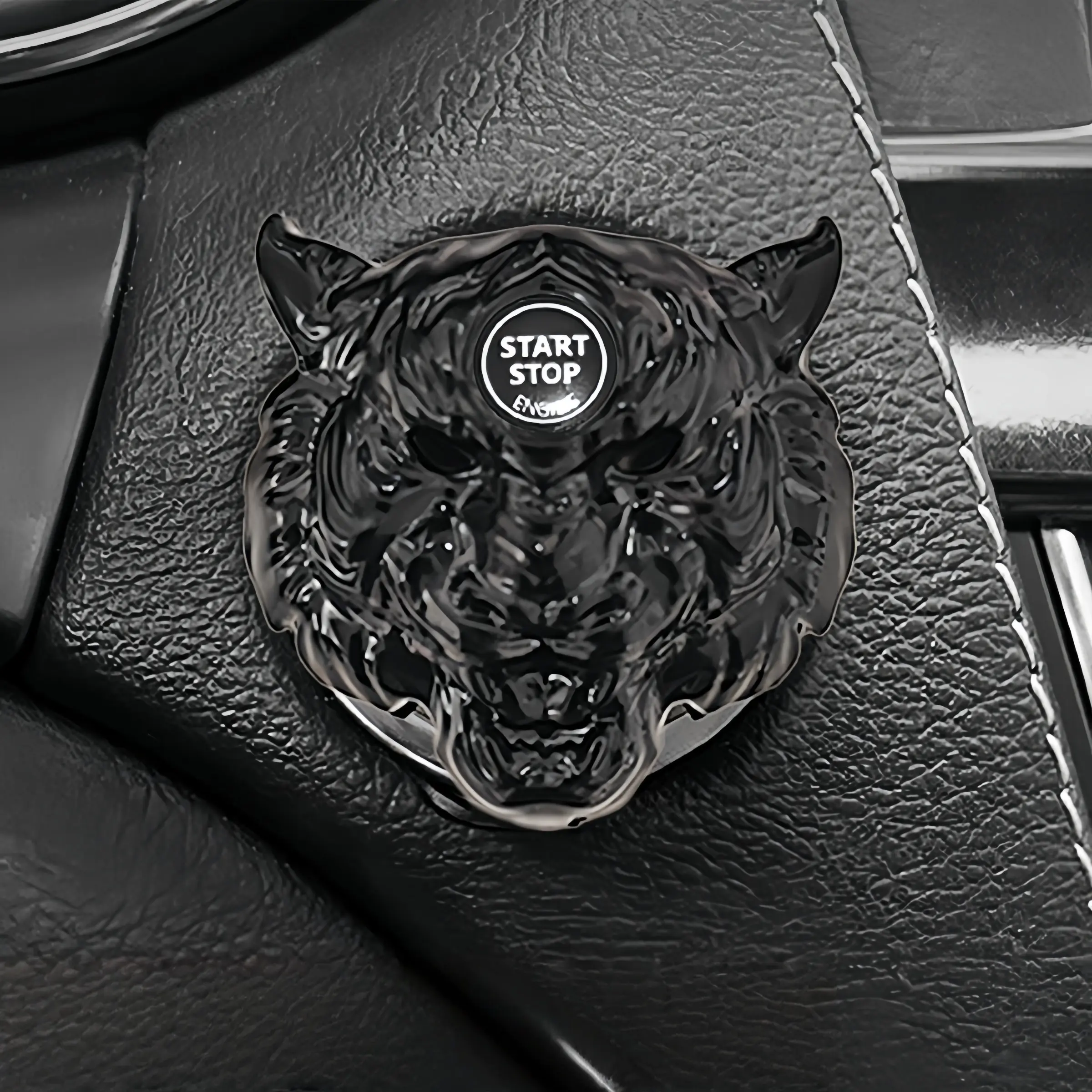 One-Button Start Protection Cover Sticker, Car Ignition Switch Button Decorative Patch, Engine Start Key Protector, Auto Interior Modification
