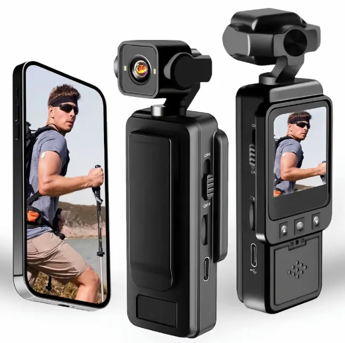 Premium Portable Camcorder - Handheld 1080P HD Portable Vlogging Camera, 1.54-in Rotatable Screen, Hotspot WiFi, Loop Recording, Full-Color Night Vision, 6x Zoom, Micro SD Compatible, for Outdoor Sports