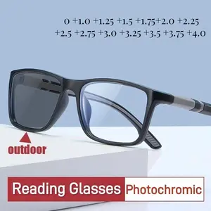 New Fashion Anti Blue Light TR90 Photochromic Three in One Outdoor Sports Reading Glasses 0  +1.0 +1.25 +1.75 +2.25 +3.75 +4.0