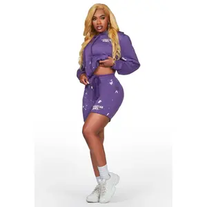 Just Between Us Purple Short Set