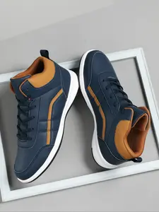 Men's High Top Lace Up Sneakers, Casual Sporty Outdoor Sports Shoes, Trainer Shoes, Breathable Comfortable Non-slip Sneakers for Daily Wear, Youth Fashion Shoes, Closed