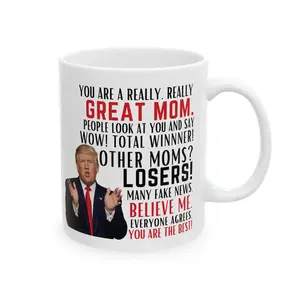 Funny Tru Great Mom Coffee Mug, Mother's Day Gift for Mum, Ceramic Coffee Mug Tea Cup Mothers Day Gifts, Funny Coffee Cup for Mom, Gift For Mother's Day, Modern Coffee Lover Gift