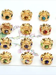 5pcs Black Color Lily Wind Chime Flower Beads With ABS Artificial Crystal Sparkle - Exquisite DIY Handcrafted Macroporous Zinc Alloy Spacer Beads, Assorted Color Rhinestone & Artificial Crystal Stamens Zinc Alloy Flower Beads For DIY Earrings