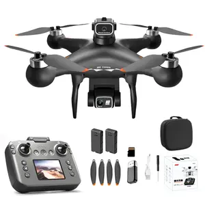 RC Hobby Drone with Screen Remote Display, HD Dual Adjustable Camera, Brushless Motor, Altitude Hold, One-Key Takeoff/Landing, 360° Flip, 3-Speed Adjustment, APP Control, LED Lights, Hovering FPV Quadcopter with 2 Batteries for Adult Beginners