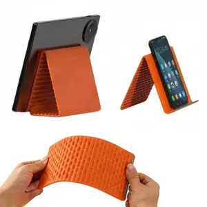 Flexible Silicone Phone Stand with Aluminum | Universal for Phone Tablet Laptop | Foldable Portable Travel Must Have Cellphone Smartphone Folding Mount