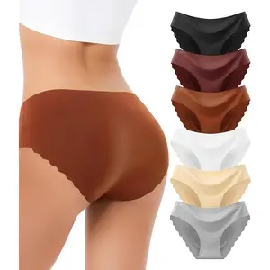 Seamless Underwear for women - High Waisted No Show Panties, 3D Wrap Hip Full Coverage Stretch Briefs 6 Pack