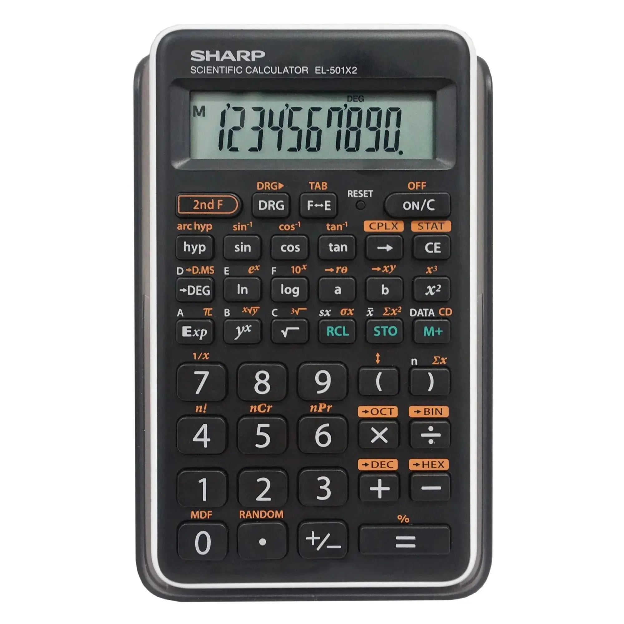 Sharp Battery-Powered Engineering/Scientific Calculator - 1-Line Display, Sliding Hard Cover, 146 Essential Functions, 1-Variable Stats, Normal & Stat Modes, SAT-Approved, for Students, Test Preparation, Office Accounting Supplies, Battery Powered Calcula
