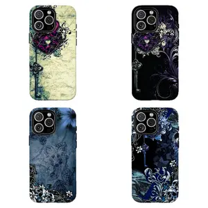 Victorian Filigree Floral Phone Cover | Grunge Romantic Vibe,Compatible for iPhone 16 15 14 13 12 11 17Pro Max,for Samsung S25 S24 S23 S22 Ultra,Durable Dual-Layer design phone cover,Perfect Gift for Her