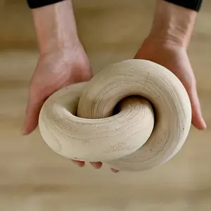 Rustic Wooden Knot Decor, Natural Wood Chain Link Ornament, Perfect for Home, Coffee Tables, Shelves, Fireplaces, Living Room, Bedroom, Office