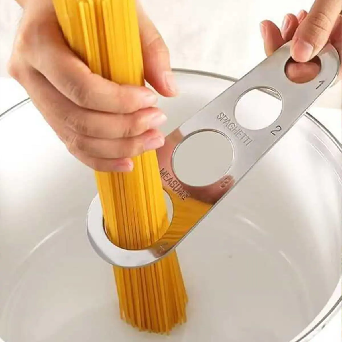 Stainless Steel Pasta Measuring Tape, 1 Count 4 Hole Pasta Measuring Ruler, Kitchen Measuring Utensils, Kitchen Cooking Accessories, Kitchen Gadgets, Kitchenware