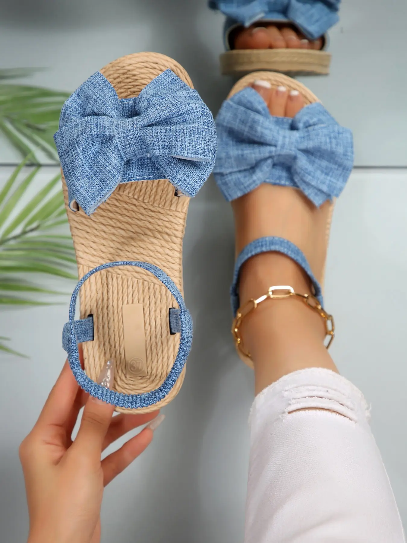 Women's Fashionable Butterfly Design Slip on Sandals, Strap Flat Sandals, Casual Comfortable Flat Sandals for Beach Vacation, All-match Commuter Shoes for Daily Wear, Summer, Breathable Summer Sandals