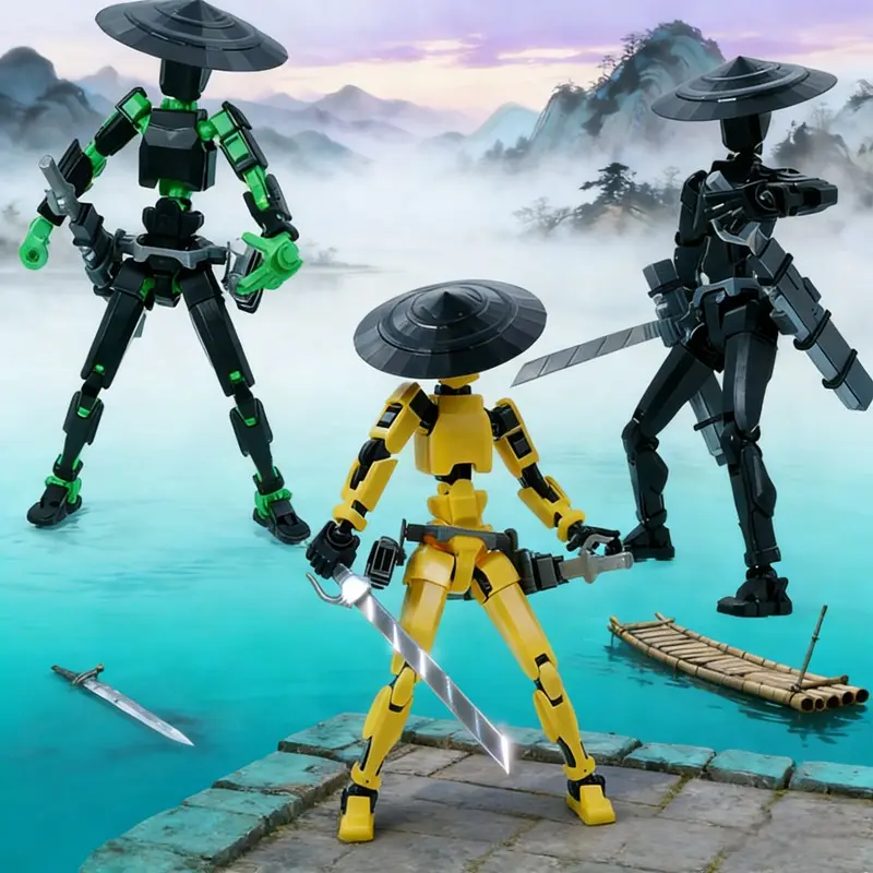 New Dual-Bladed Knight Figure, Assembled with Sheath, Multiple Colors Available, Jointed Action Figure, Articulated Figurines, Collectible Action Figure, Tactical Equipment Models, Anime Action Figure