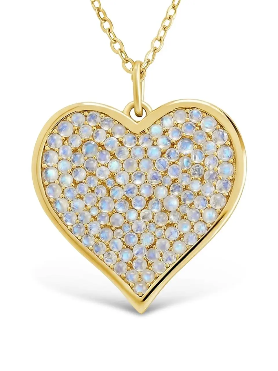 Sterling Silver Moonstone Statement Heart Pendant
