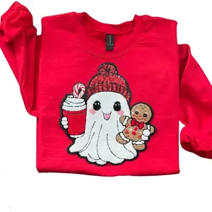 Christmas Ghost Iron On Chenille Patch for Festive Party Supplies