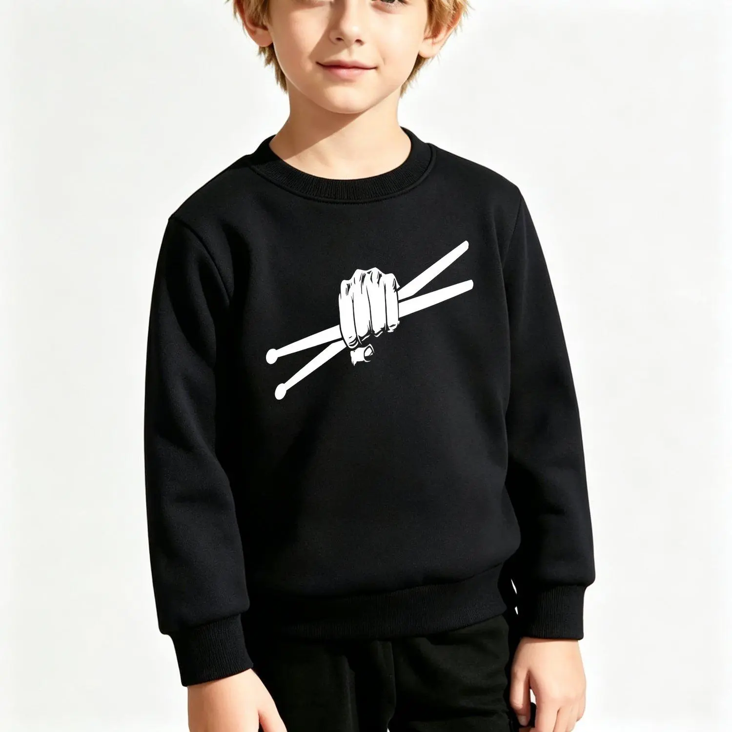Boys Sweatshirts Drummer Sweatshirt Hoodie Tee Shirts Drumsticks Graphic Music Lover Gift Casual Trendy Youth Pullover Top
