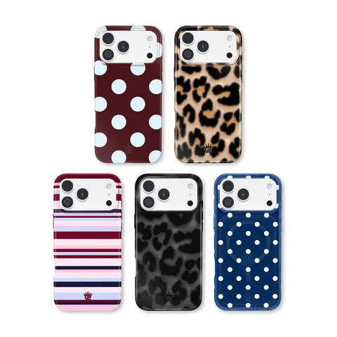 Velvet Caviar Fall Collection Black Leopard Print Phone Case - Durable Magnetic, Shockproof Protective Casing Protector, Cover for Multi-Model iPhone (Including iPhone 15 Plus) Cute Trendy Polka Dot Wireless Handheld Smartphone Devices Accessory