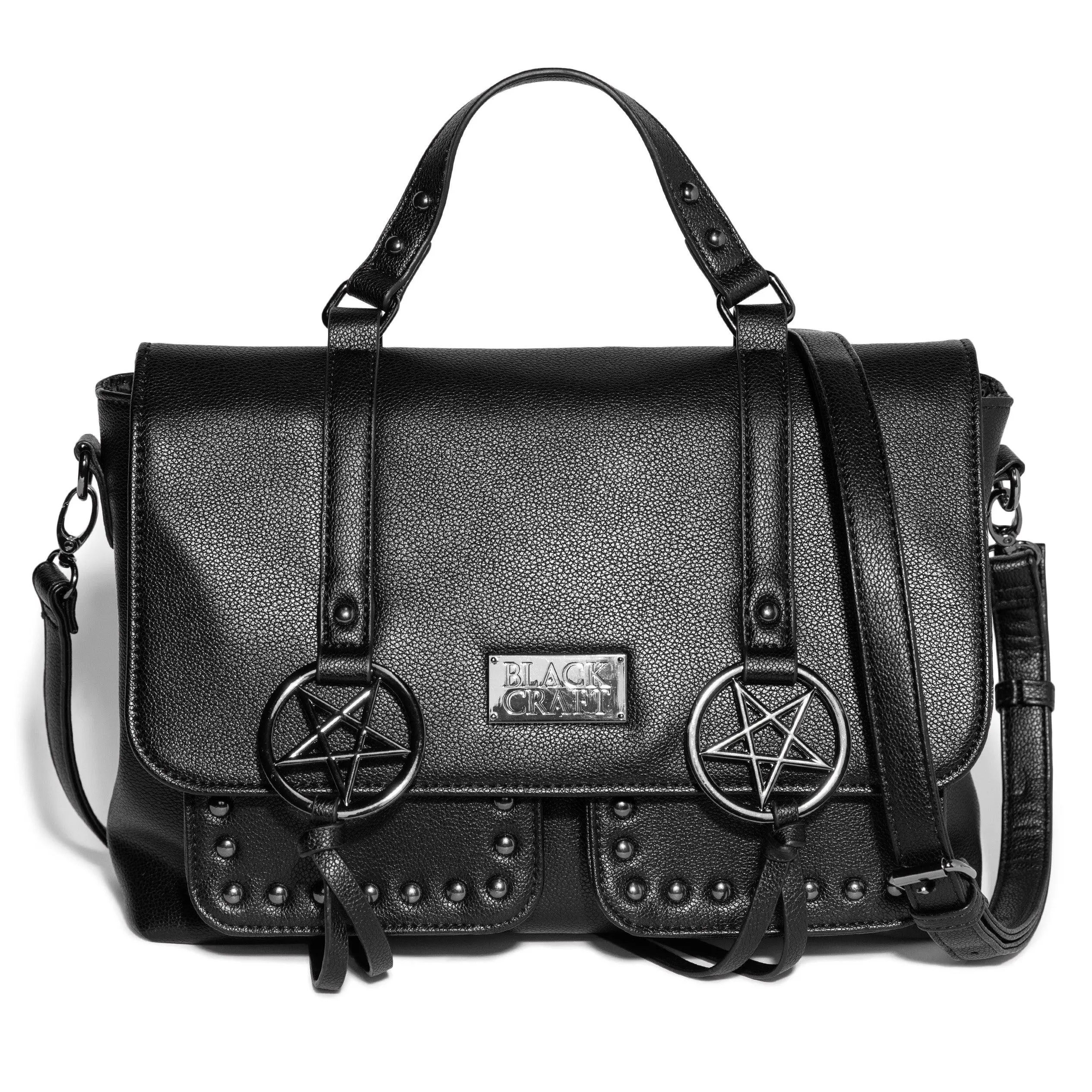 Blackcraft Cult Women's Pentagram Detail Crossbody Messenger Bag, Luggage & Bags Accessory