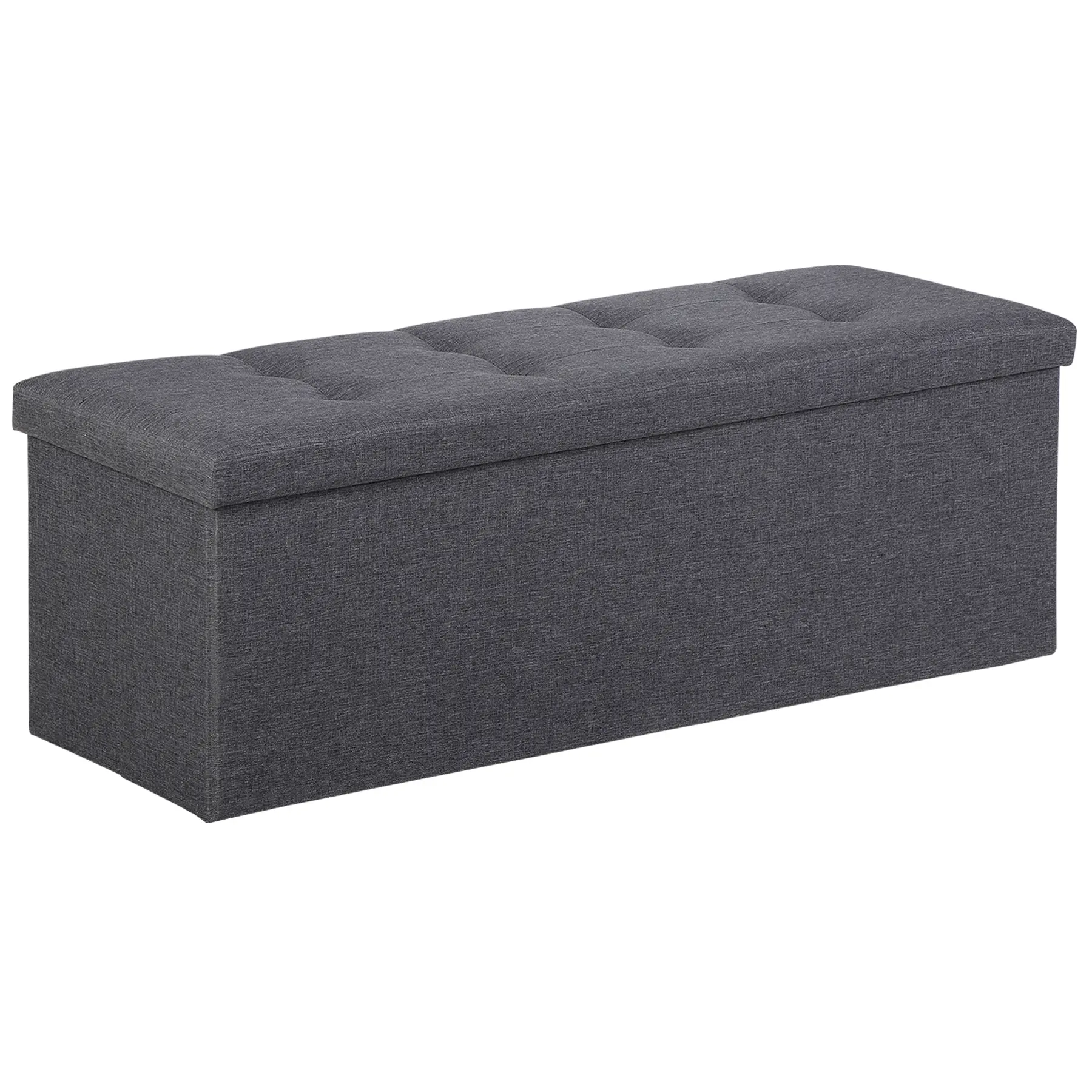 SUPERDEAL 43-in Foldable Ottoman - Upholstered Stool with Soft Padded Seat, Built-in Storage Compartments, MDF Base, 660 lb Weight Capacity, Space Saving Indoor Bedroom Furniture
