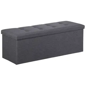 SUPERDEAL 43-in Folding Storage Ottoman Footstool with Storage, Foam-Padded Seat Chest, 660 lb Weight Capacity, Indoor Furniture for Room Decor & Bedroom Use