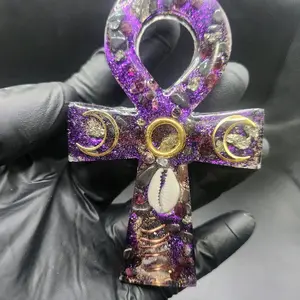 Orgone innerG emf protection Anhks without copper necklace. comes with leather lanyard