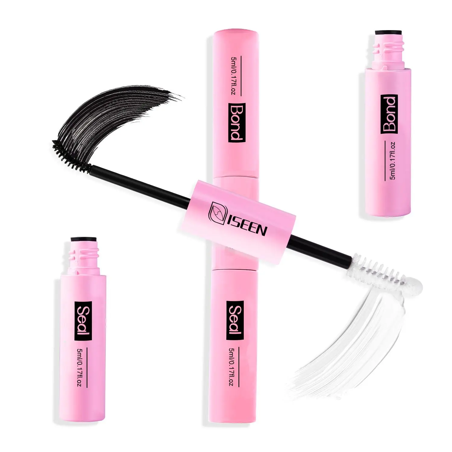 2 in 1 Eyelash Glue & Seal Kit, Eyelash Bond, 2 Counts/set Long Lasting Eyelash Glue & Tweezers, Eye Makeup Tool for Women, Lash Spoolie, Eyelash Tools, Eyelash Brush, Eyelash Extension Kit, Eyelash Fixer