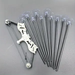 Mini Compound Bow & Arrow Set, 1 Set Stainless Steel Indoor Targeting Archery Leisure Kit with Pulley System, Creative Indoor Recreation Supplies