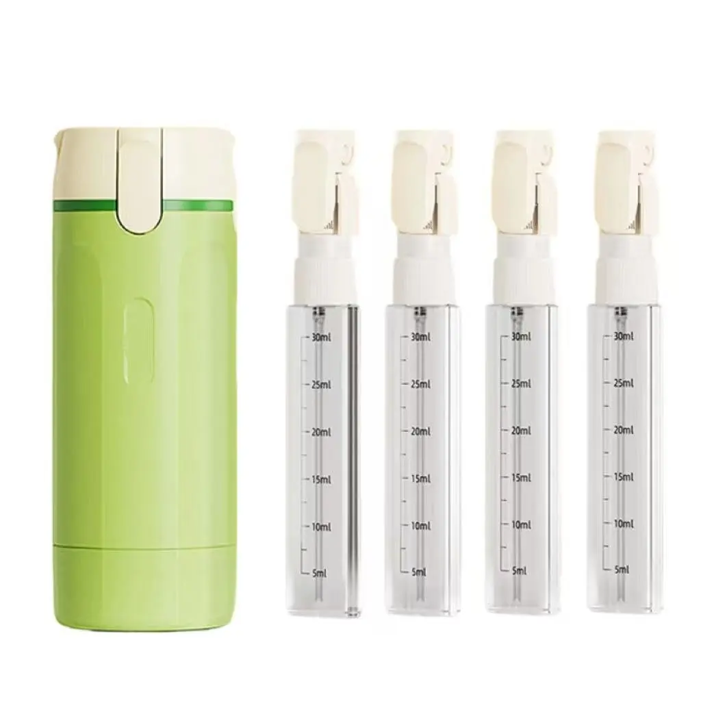 GJANSH 4-in-1 Travel Dispenser Bottle for Toiletries Portable Cosmetic Shampoo Storage Lotion Compact Plastic Container Wholesale Easy Press Smooth Flow