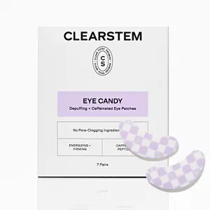 [CLEARSTEM] EYE CANDY Depuffing + Caffeinated Eye Patches, Non-Slip, Caffeine, Peptides, Botanical Blend, Energizing, Firming, Instantly Hydrating, For Acne-Prone Skin, 7 Pairs