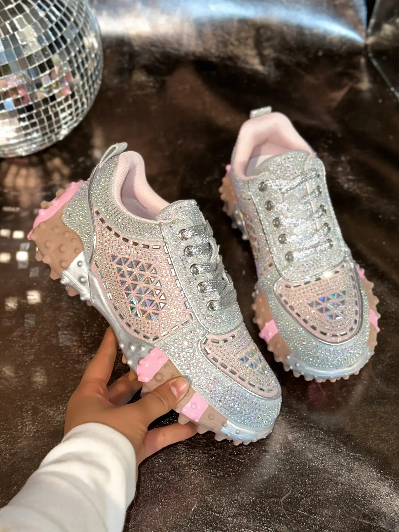 Women's Colorblock Dad Shoes, Thick Sole Streetwear Sneakers, Casual Height-Boosting Sports Shoes, Fashionable Comfort Footwear, Colorblock Patchwork Sneakers, Glitter Design Sneakers, Thick Soled Sneakers