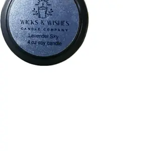 WICKS & WISHES CANDLE COMPANY Lavender Sky 4 oz Soy Candle for Home Fragrance