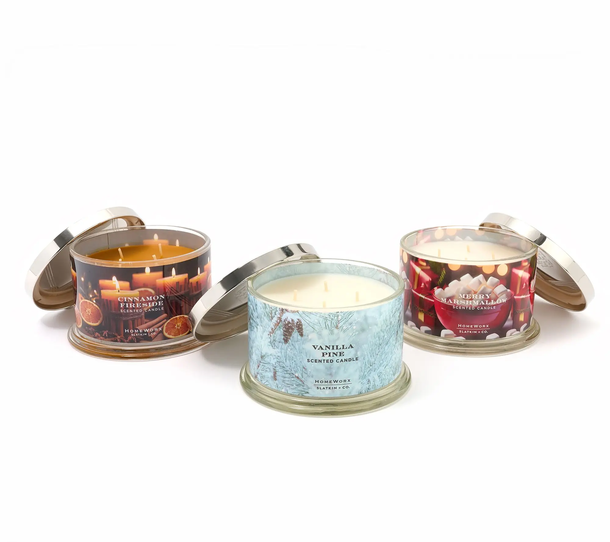 HomeWorx by Slatkin + Co. S/3 18oz Toasted Evening Candles