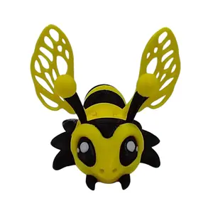 BS 208 Creations 3D Printed Articulating Honey Bee Figurine - Modern Insect Theme Collectible Room Decor, Home Statue Decoration Ornaments