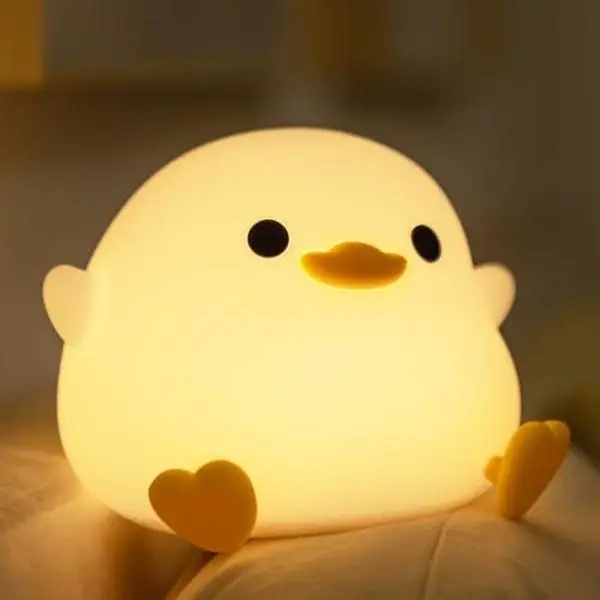 Adorable Duck Silicone Night Light, Soft LED Bedside Lamp, USB Rechargeable, Safe & Cozy Light for Kids' Room Decor, Great Christmas, Birthday & New Year Gift Home Decoration Lamp Usb Powered Lamp