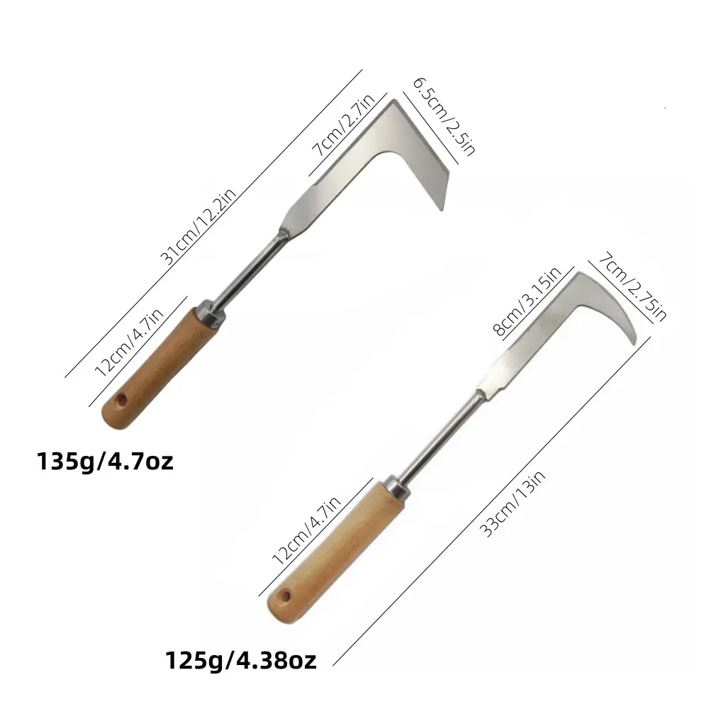 portable garden weeder tool stainless stseel grass digger,Vegetable Digger,Soil Loosening, Seedling Mover, Shovel for Weeding Heavy Duty Handle Wood