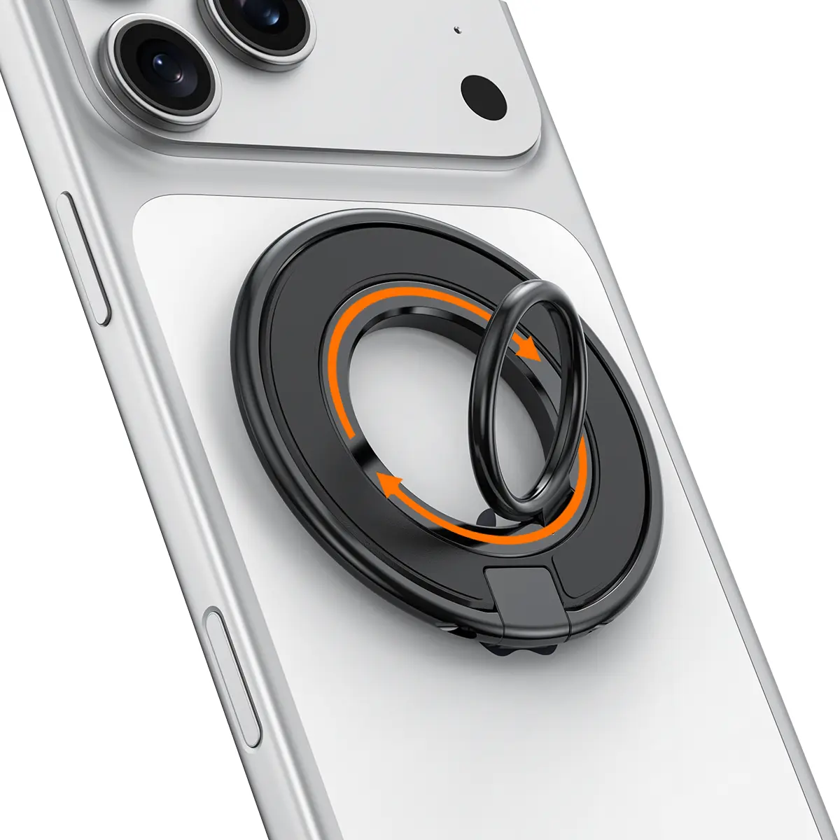 2026 Magnetic Phone Holder Ring, Phone Grip Ring, Black [Double-sided Magnetic] [360-degree Rotation] Compatible with MagSafe accessories for iPhone 17, 16, 15, 14, 13, 12, 11, as well as Samsung, Google, etc. devices