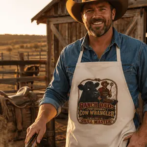 Ranch Dad Apron — “Grill Master” BBQ Cooking Apron for Fathers